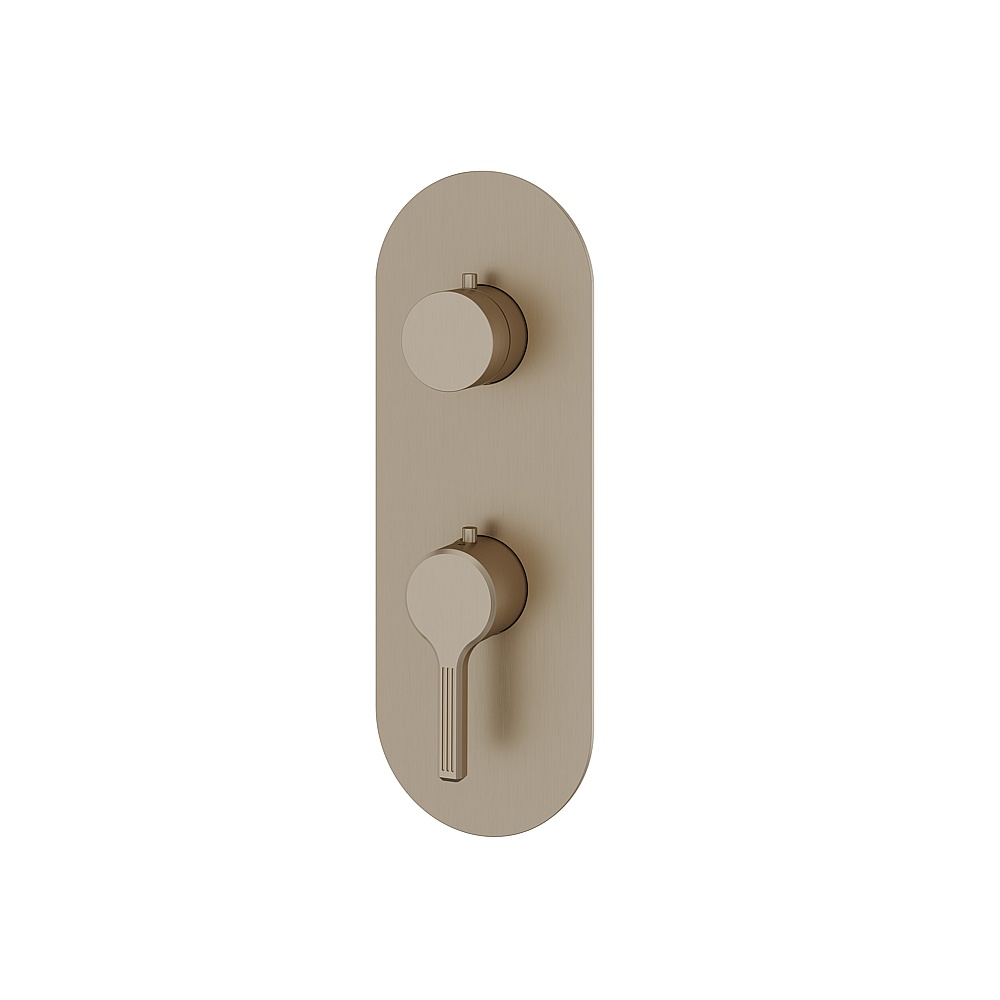 Aquabrass ABSTR9347BN Ariston Trim Set 3-Way Non-Shared for T12123 Valve - Brushed Nickel