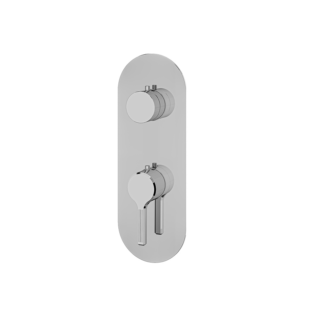 Aquabrass ABSTR8347PC Ariston Trim Set 3-Way Shared for T12123 Valve - Polished Chrome