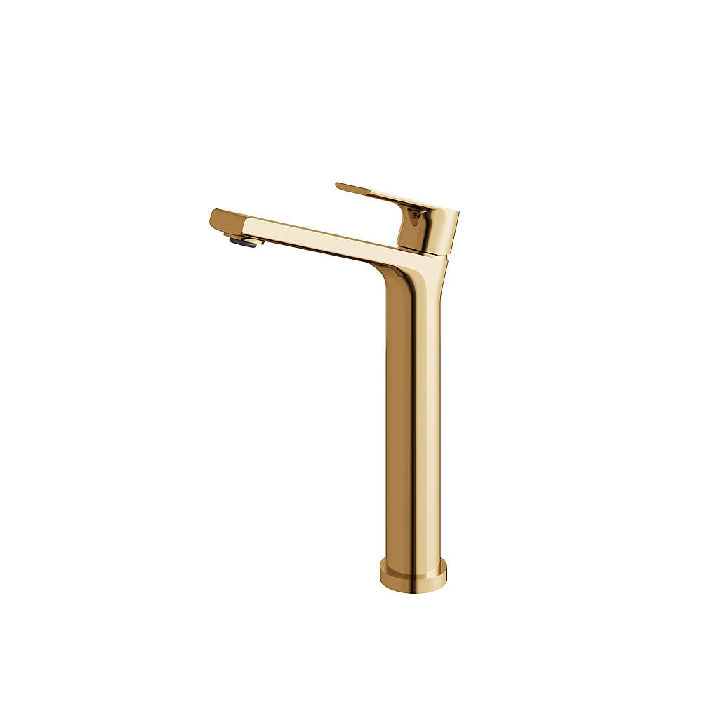 Aquabrass ABFB05020PGD Bamboo Tall Single-Hole Lavatory Faucet - Polished Gold