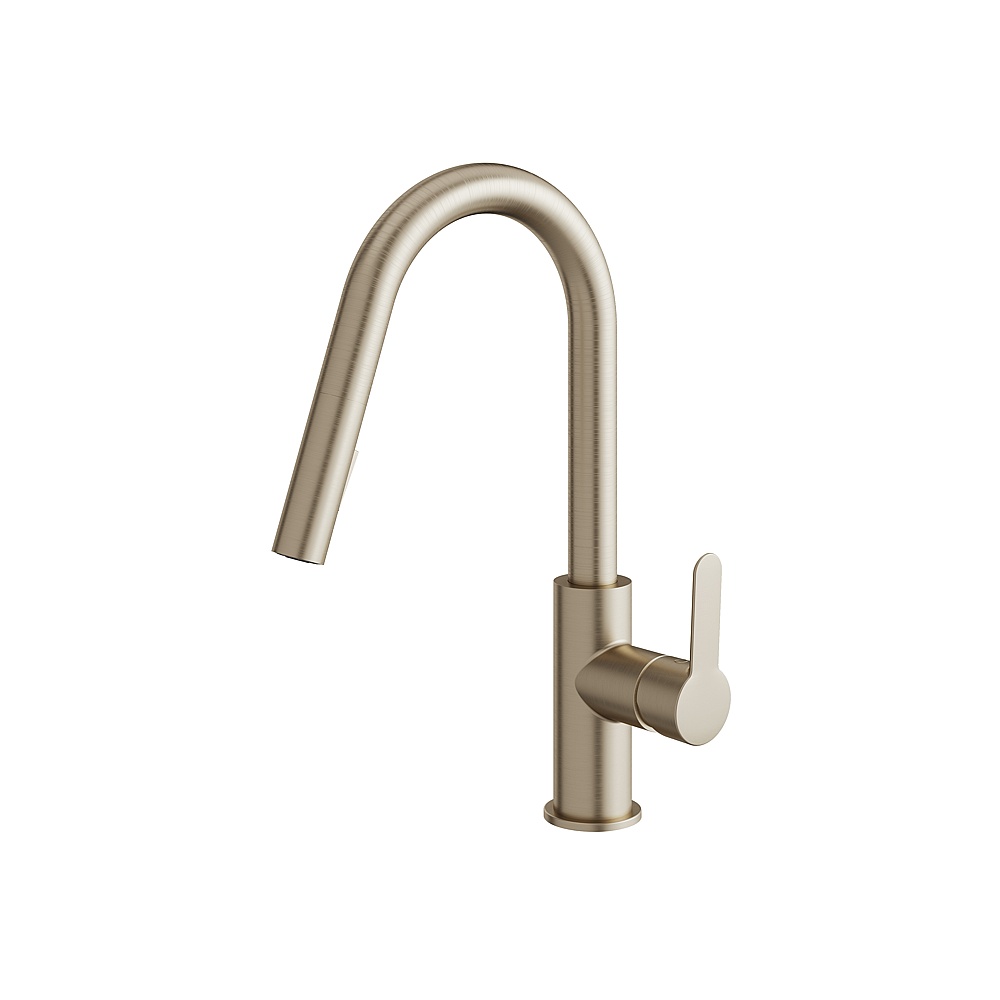 Aquabrass ABFK6545NBNVD Barley Pull-Down Dual Stream Kitchen Faucet - Brushed Nickel PVD