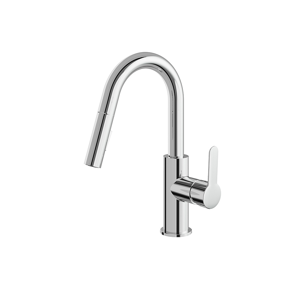 Aquabrass ABFK6545BPC Barley Prep Pull-Down Dual Stream Kitchen Faucet - Polished Chrome