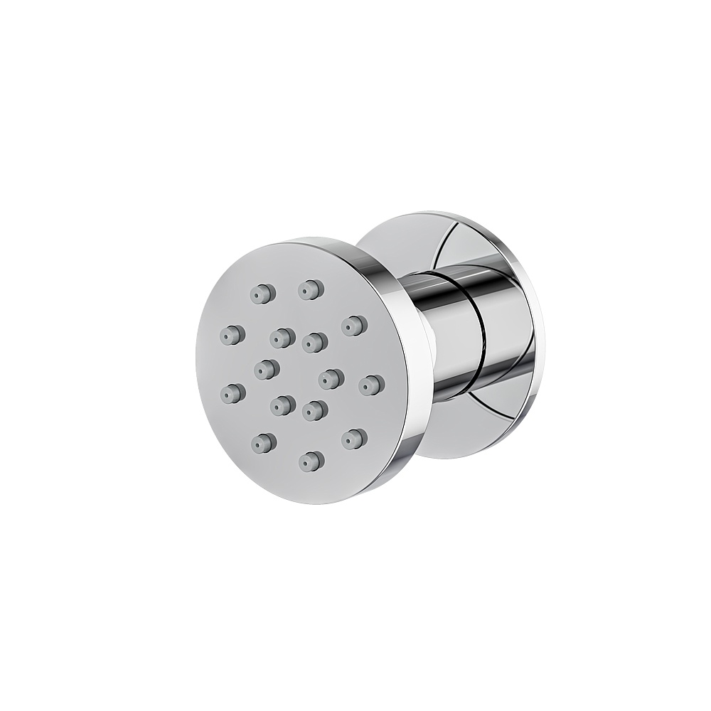 Aquabrass ABSC02566PC Round Pivoting Body Jet - Polished Chrome