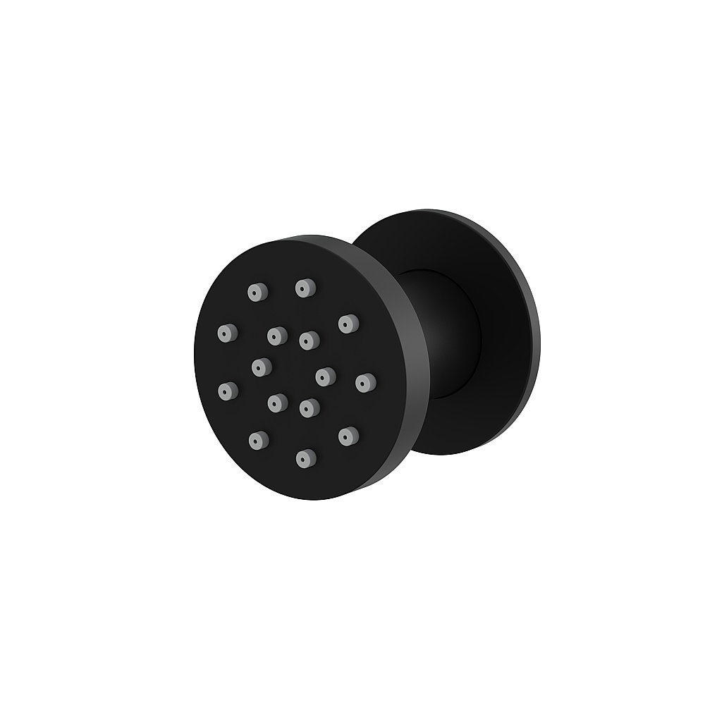 Aquabrass ABSC02566EBK Round Pivoting Body Jet - Electro Black
