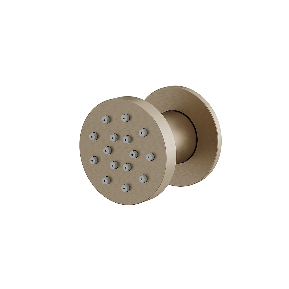 Aquabrass ABSC02566BN Round Pivoting Body Jet - Brushed Nickel
