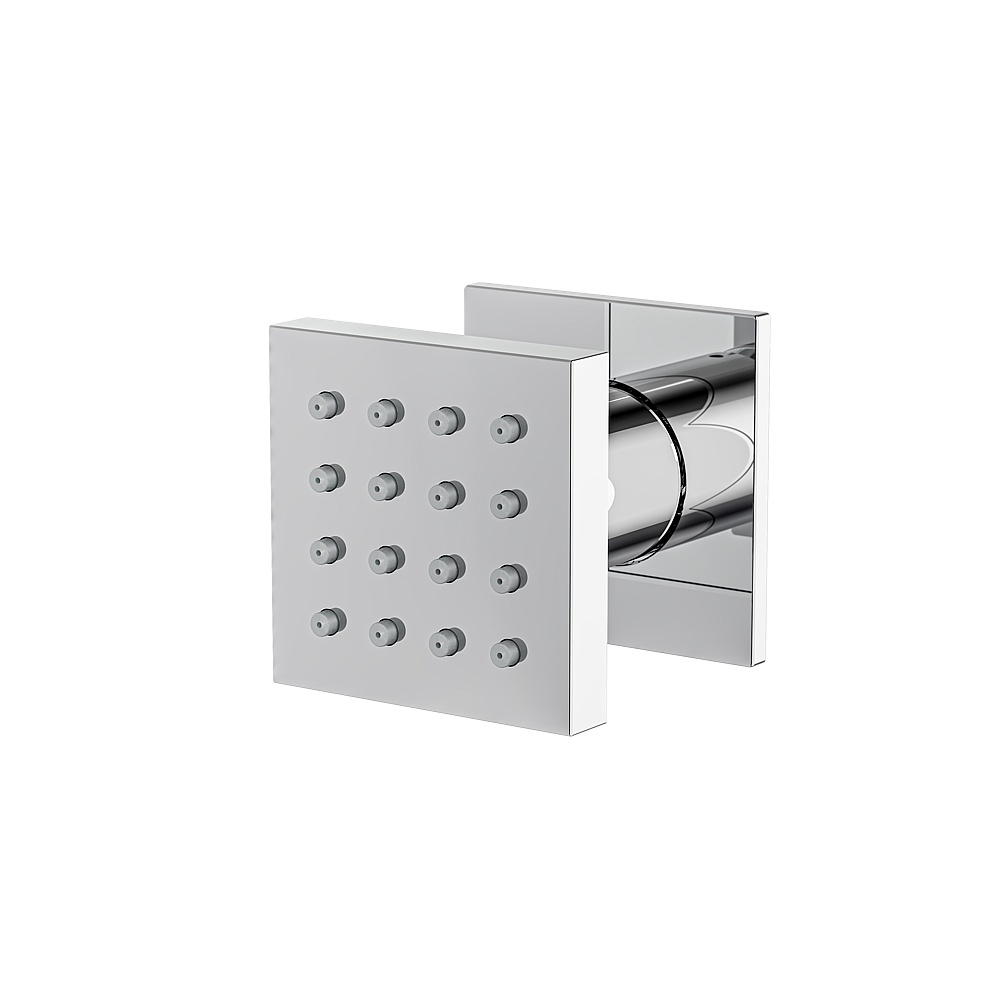 Aquabrass ABSC02565PC Square Pivoting Body Jet - Polished Chrome