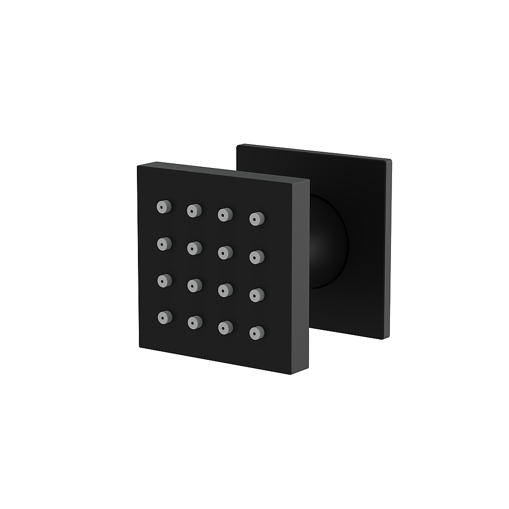 Aquabrass ABSC02565EBK Square Pivoting Body Jet - Electro Black