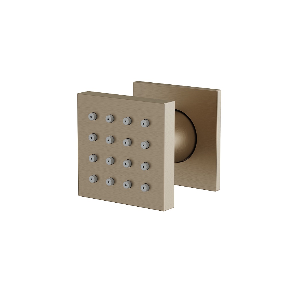 Aquabrass ABSC02565BN Square Pivoting Body Jet - Brushed Nickel