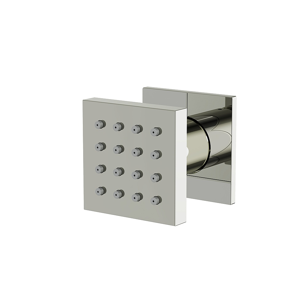 Aquabrass ABSC02565PN Square Pivoting Body Jet - Polished Nickel