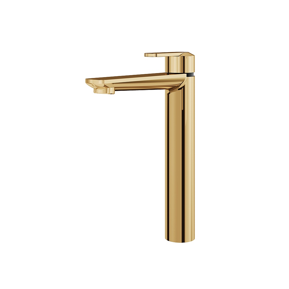 Aquabrass ABFBC6720PGD Tall Single-Hole Lavatory Faucet - Polished Gold