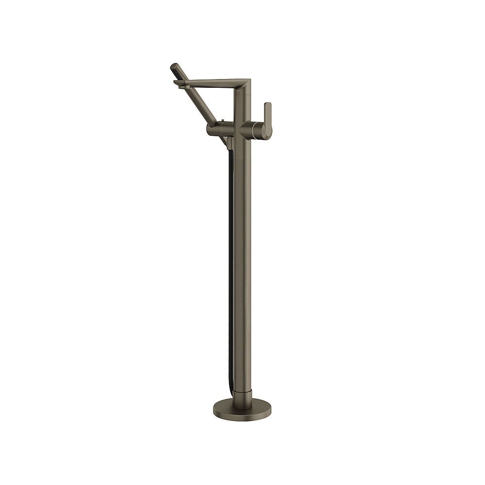 Aquabrass ABFBC6785BBC Floor Tub Filler With Hand Shower - Brushed Black Chrome