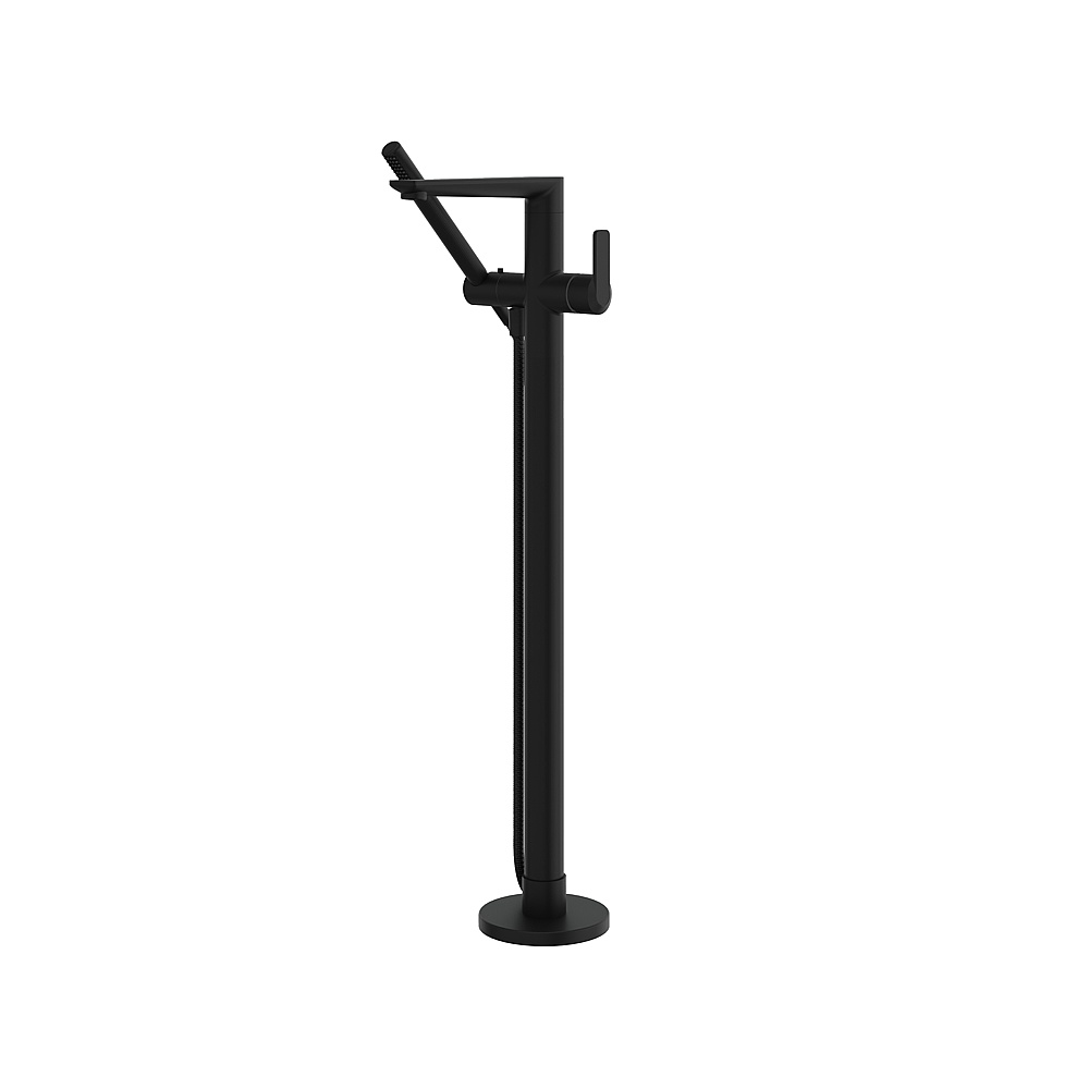 Aquabrass ABFBC6785BK Floor Tub Filler With Hand Shower - Black
