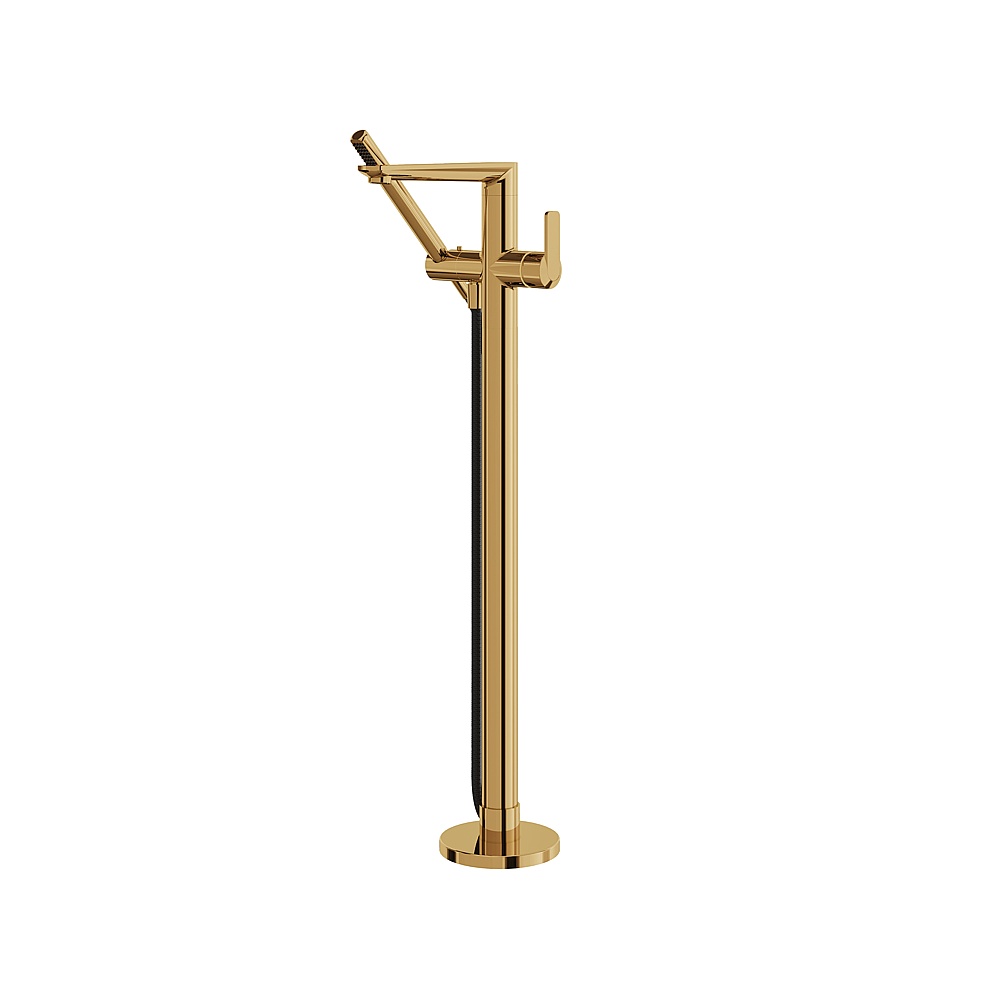 Aquabrass ABFBC6785PGD Floor Tub Filler With Hand Shower - Polished Gold