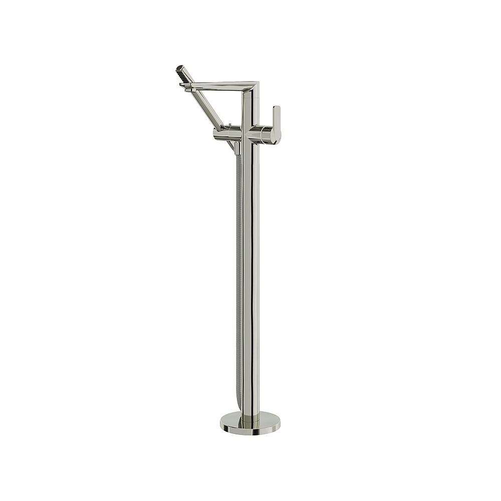 Aquabrass ABFBC6785PN Floor Tub Filler With Hand Shower - Polished Nickel