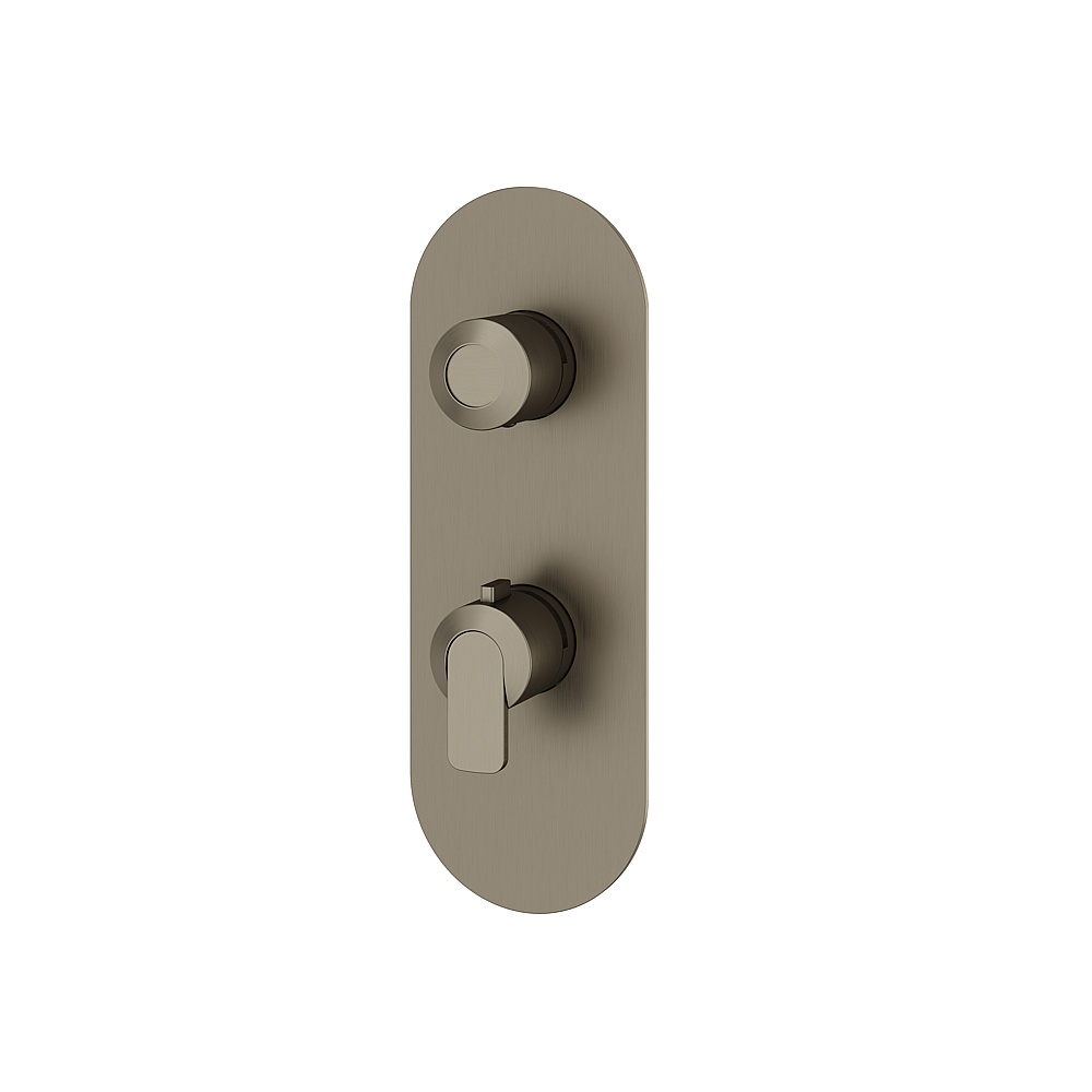 Aquabrass ABSTR9267BBC C67 Trim Set 2-Way Non Shared for T12123 Valve - Brushed Black Chrome