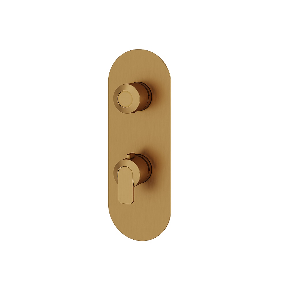Aquabrass ABSTR9367BGD C67 Trim Set 3-Way Non Shared for T12123 Valve - Brushed Gold