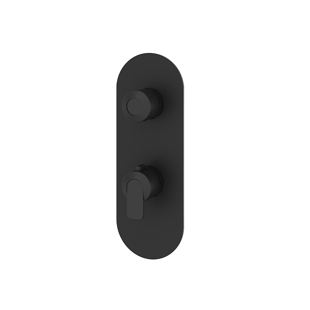 Aquabrass ABSTR8367BK C67 Trim Set 3-Way Shared for T12123 Valve - Black
