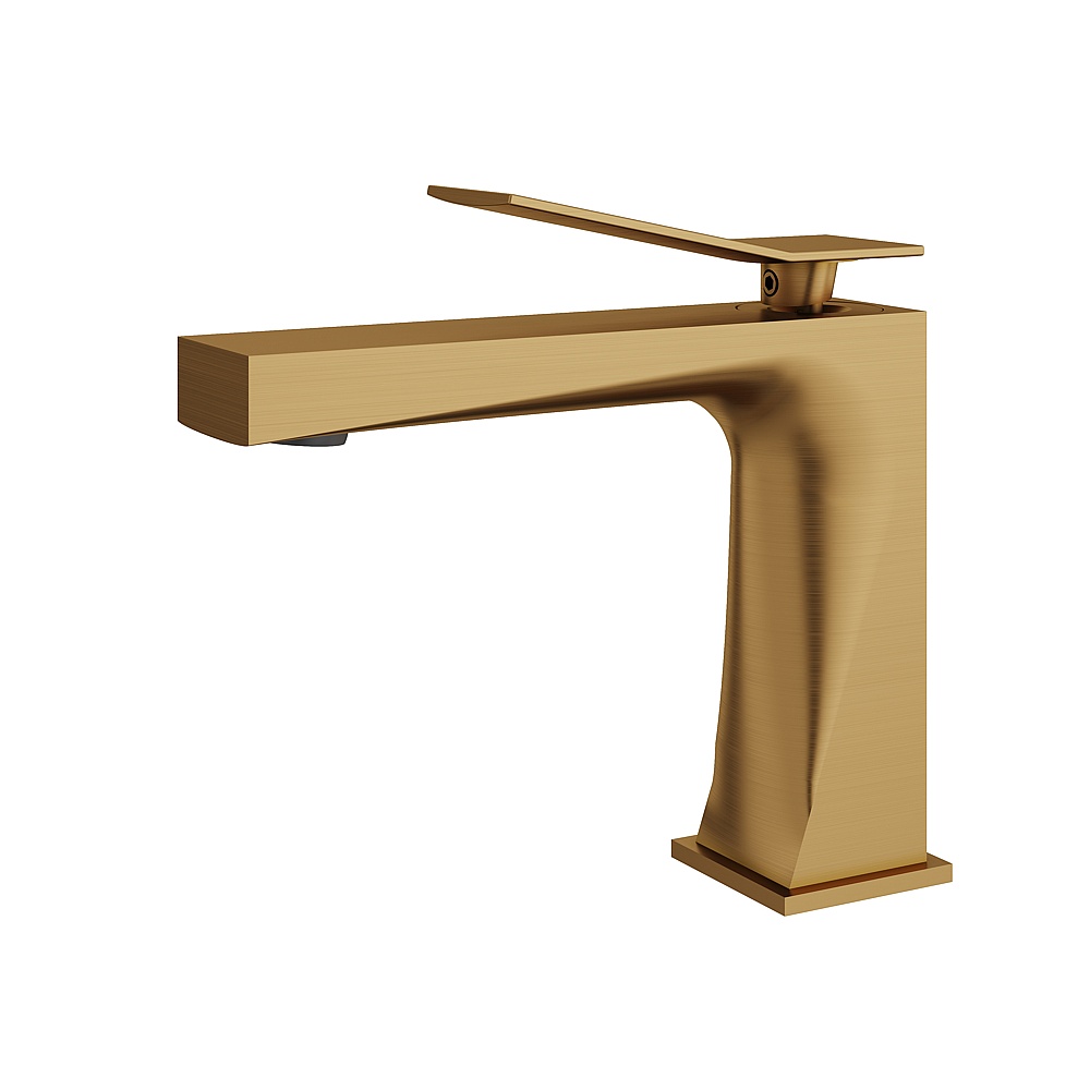 Aquabrass ABFB19014BGD Chicane Single-Hole Lavatory Faucet - Brushed Gold