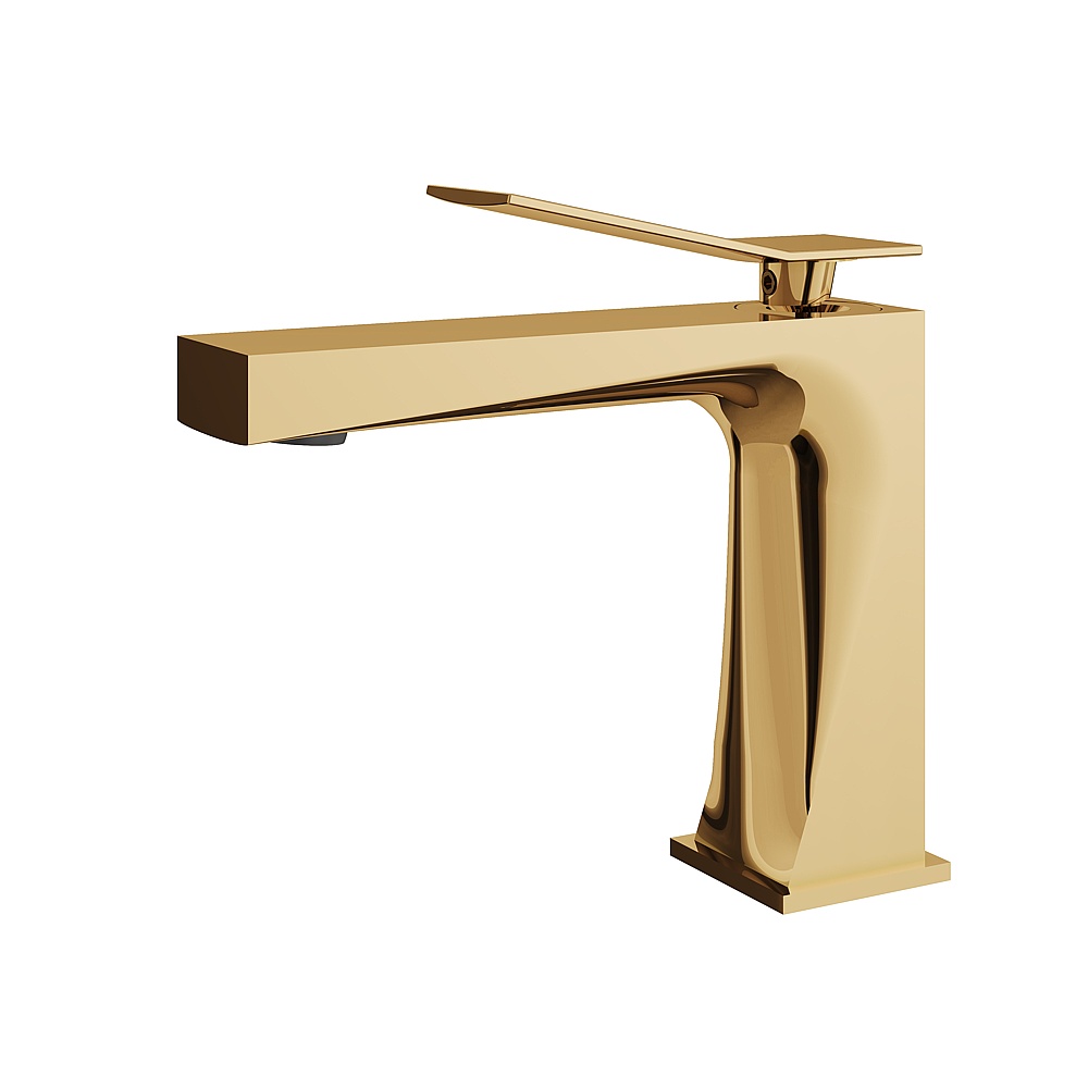 Aquabrass ABFB19014PGD Chicane Single-Hole Lavatory Faucet - Polished Gold