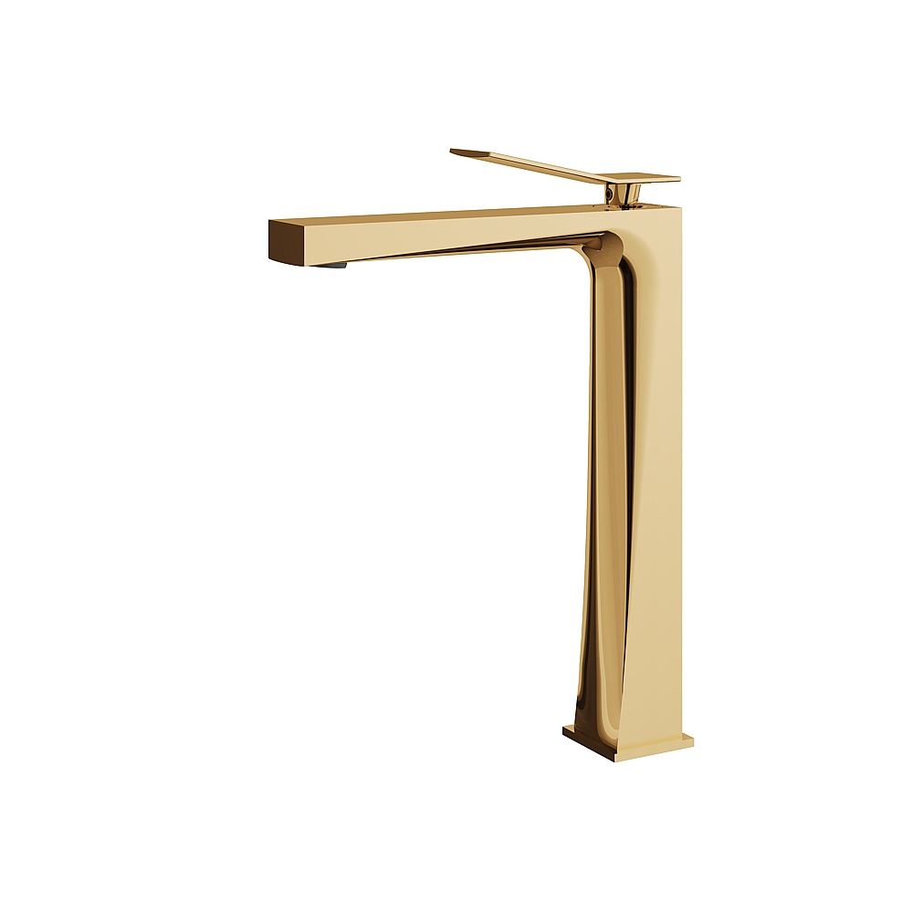 Aquabrass ABFB19020PGD Chicane Tall Single-Hole Lavatory Faucet - Polished Gold