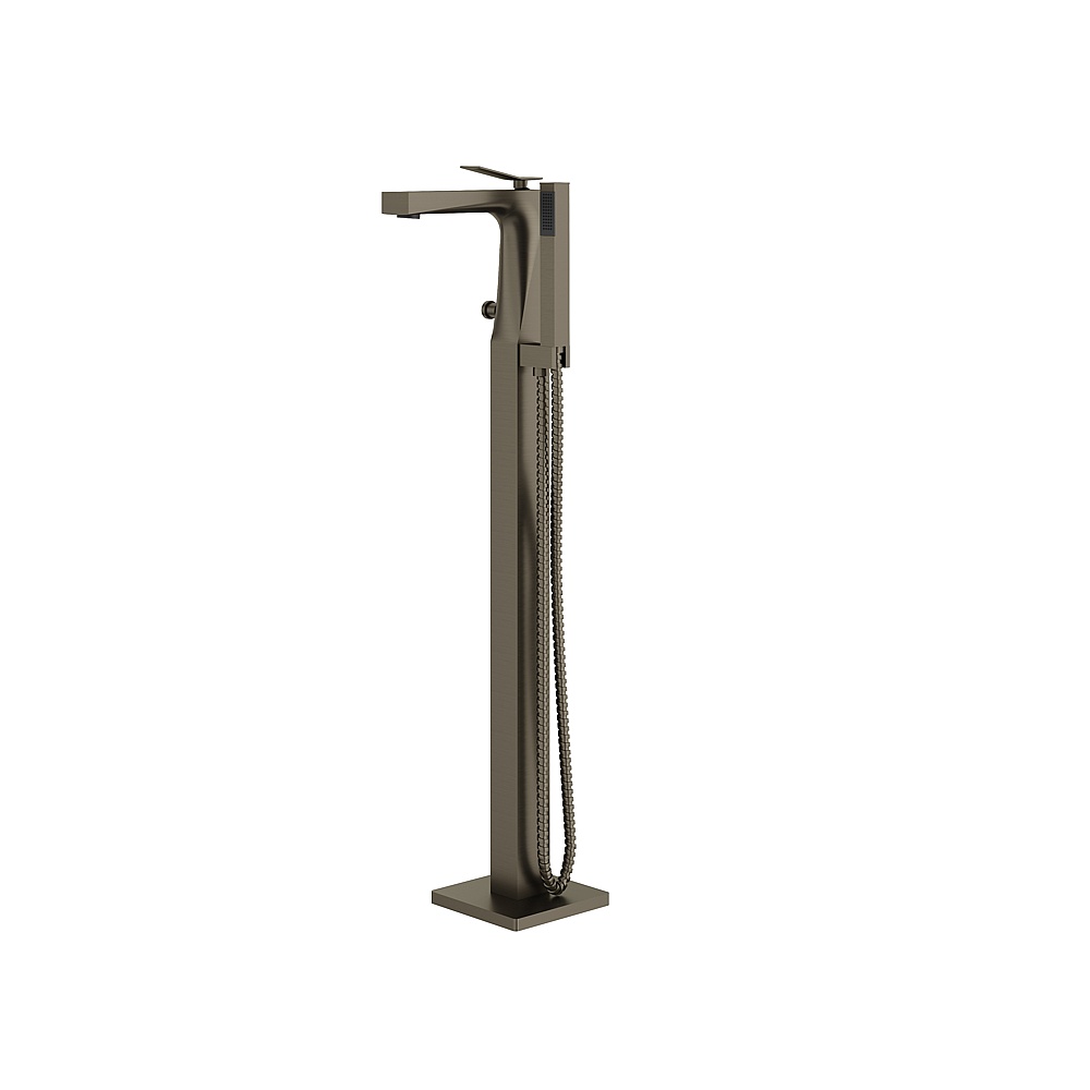 Aquabrass ABFB19N85BBC Chicane Floormount Tub Filler with Handshower - Brushed Black Chrome