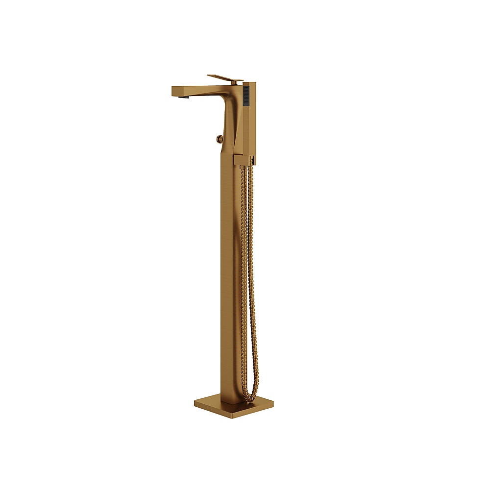 Aquabrass ABFB19N85BGD Chicane Floormount Tub Filler with Handshower - Brushed Gold