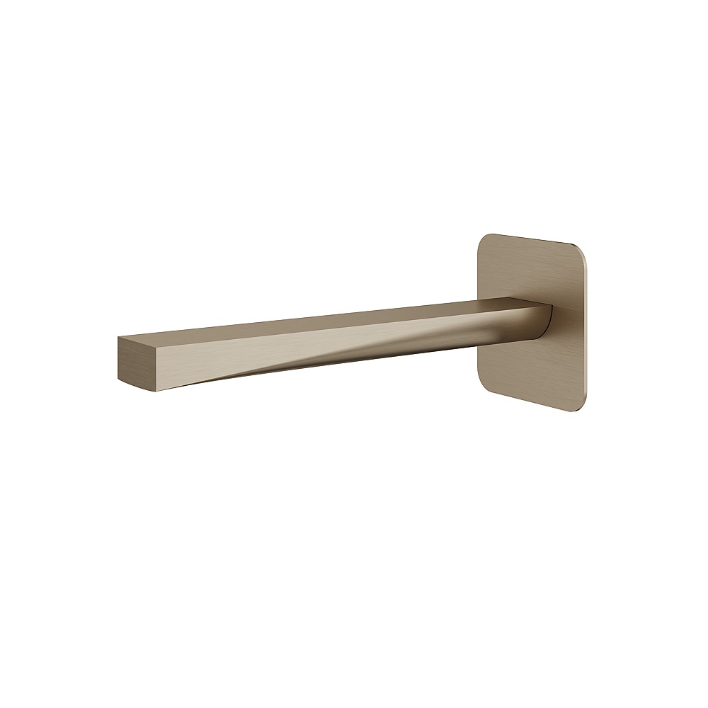 Aquabrass ABSC19032BN Chicane 9" Square Tub Spout - Brushed Nickel