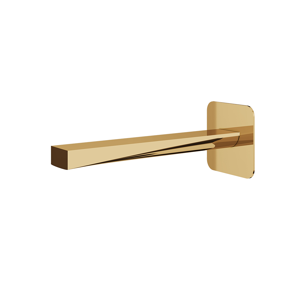 Aquabrass ABSC19032PGD Chicane 9" Square Tub Spout - Polished Gold
