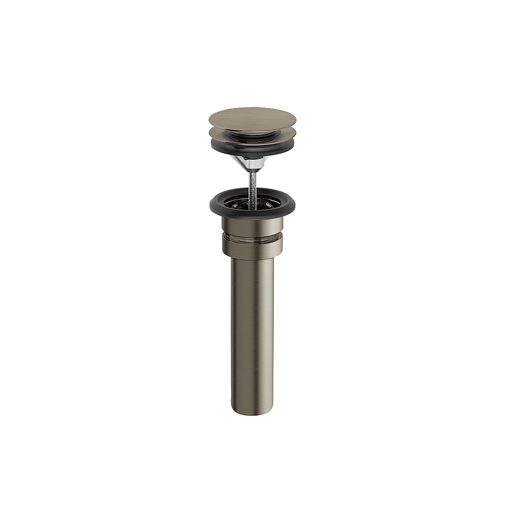 Aquabrass ABDRUNI99BBC Universal Push Pop-Up Drain - Brushed Black Chrome