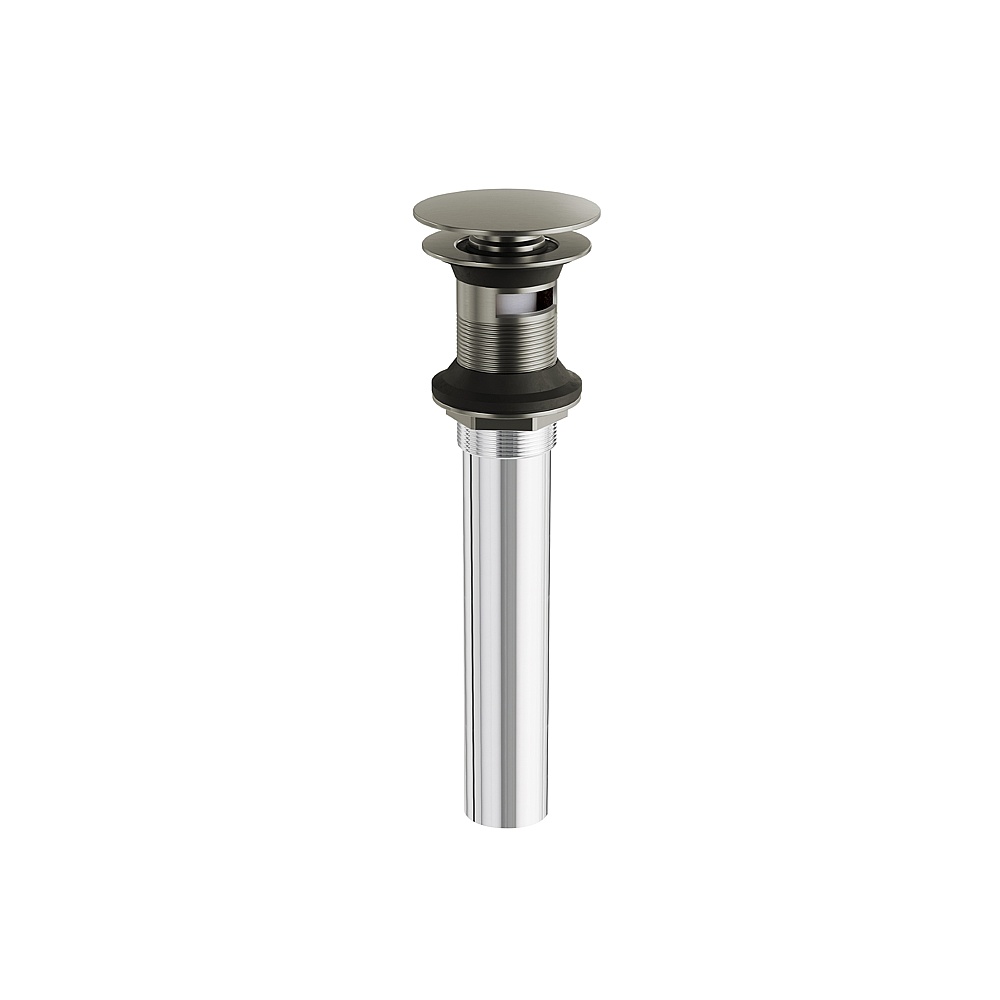 Aquabrass ABDR00899PN Round Pres Pop-Up Drain with Overflow - Polished Nickel