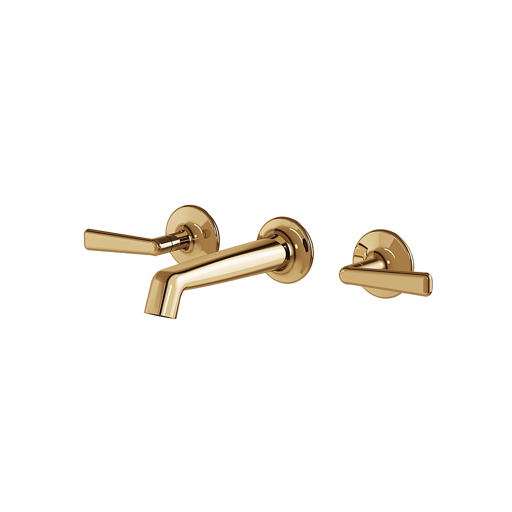 Aquabrass ABFC42029PGD Forum Wallmount Lavatory Faucet -Trim Only - Polished Gold