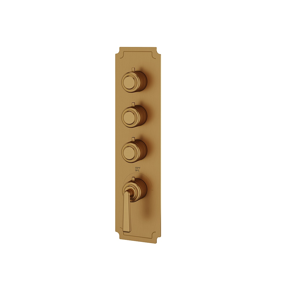Aquabrass ABSTC3342BGD Forum Trim Set for T12003 Valve - Brushed Gold