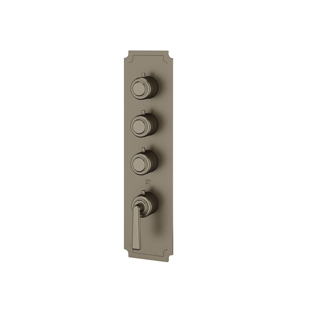 Aquabrass ABSTC3342BBC Forum Trim Set for T12003 Valve - Brushed Black Chrome