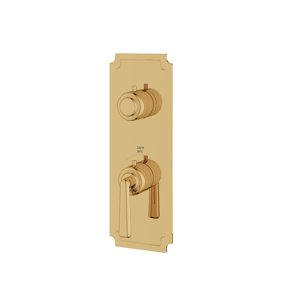 Aquabrass ABSTC9342PGD Forum Trim Set 3-Way Non Shared for T12123 Valve - Polished Gold
