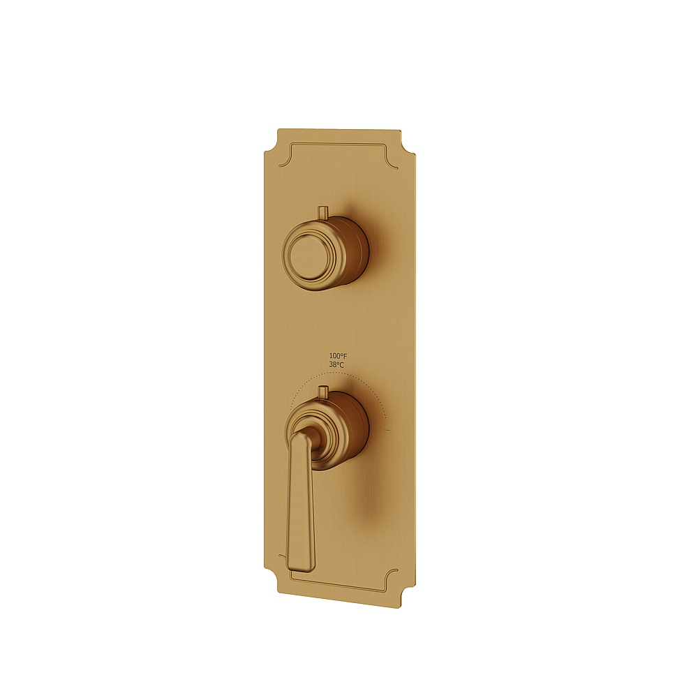 Aquabrass ABSTC8342BGD Forum Trim Set 3-Way Shared for T12123 Valve - Brushed Gold