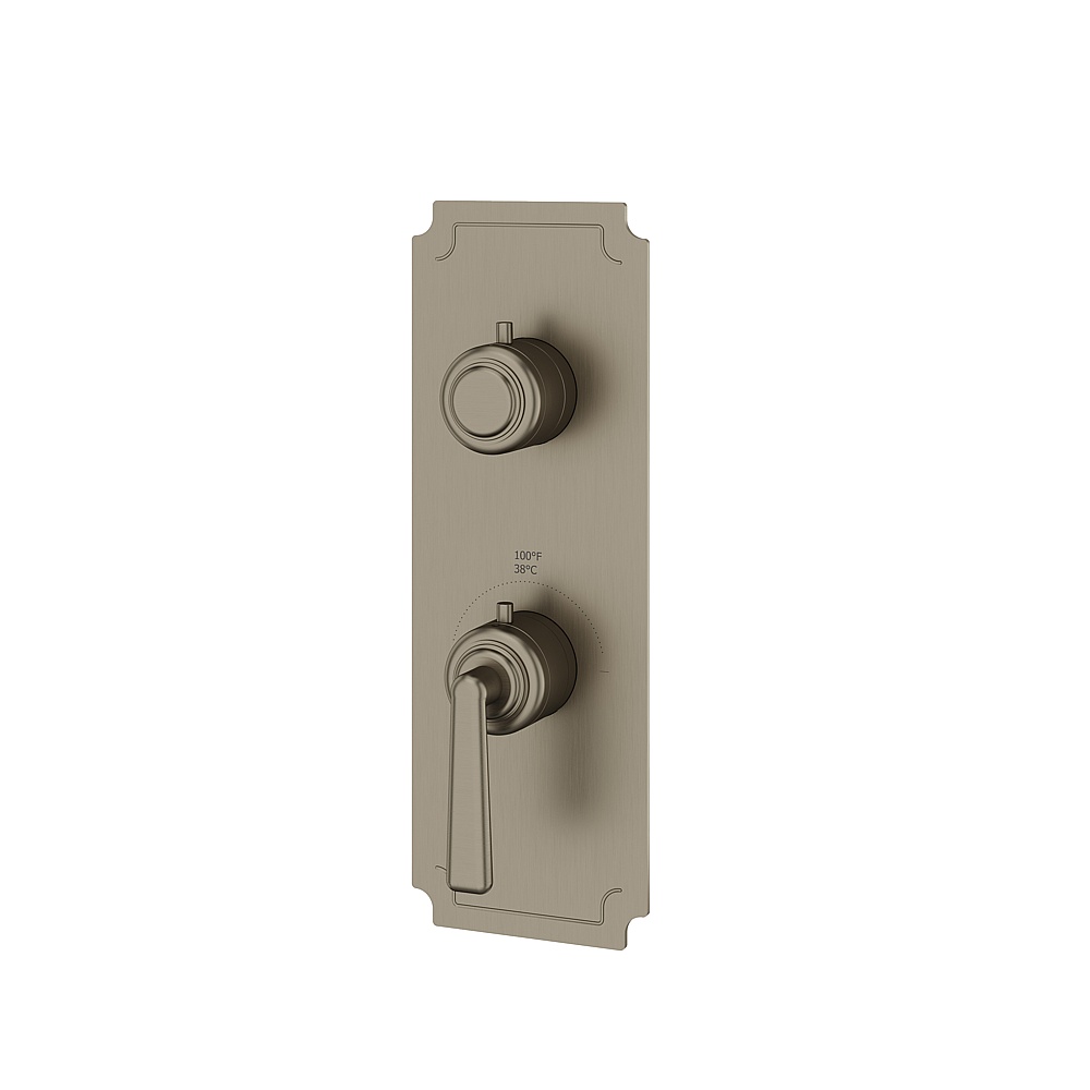 Aquabrass ABSTC8342BBC Forum Trim Set 3-Way Shared for T12123 Valve - Brushed Black Chrome