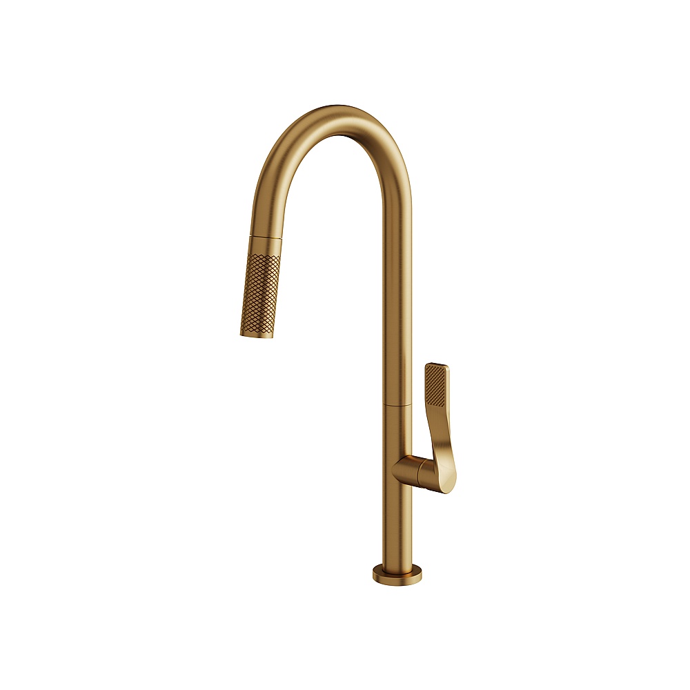 Aquabrass ABFK6745NBGD Grill Pull-Down 2 Stream Kitchen Faucet - Brushed Gold