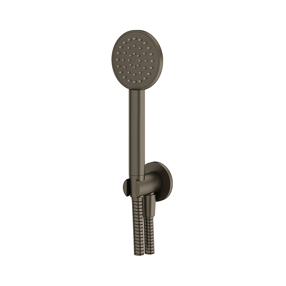 Aquabrass ABSCHSS365BBC Round Handshower Set - Brushed Black Chrome