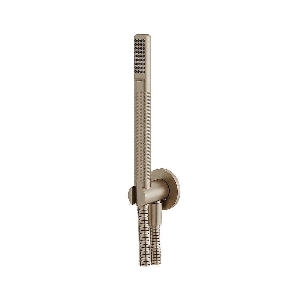 Aquabrass ABSCHSS364BN Round Handshower Set with Tubular Shower - Brushed Nickel