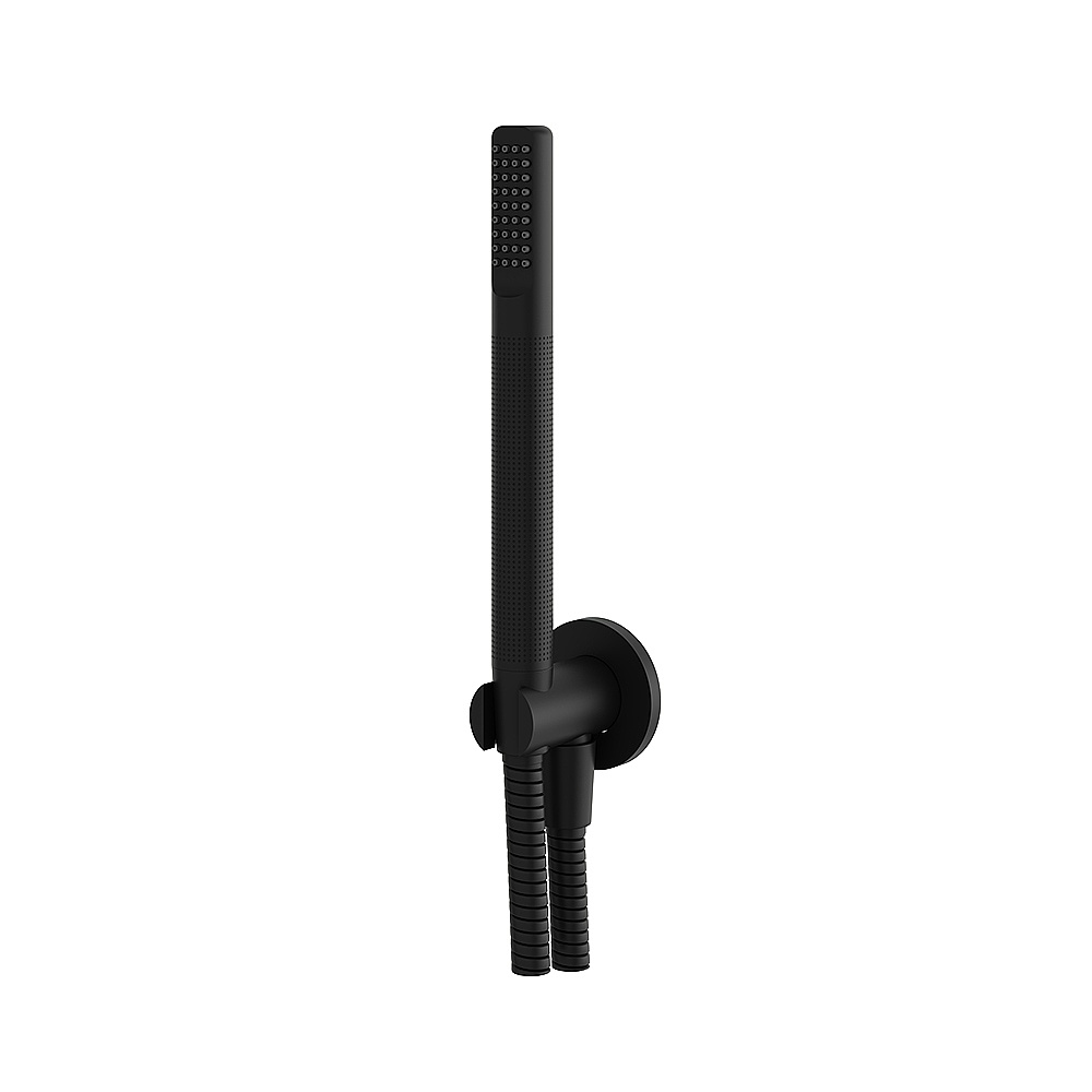 Aquabrass ABSCHSS364BK Round Handshower Set with Tubular Shower - Black