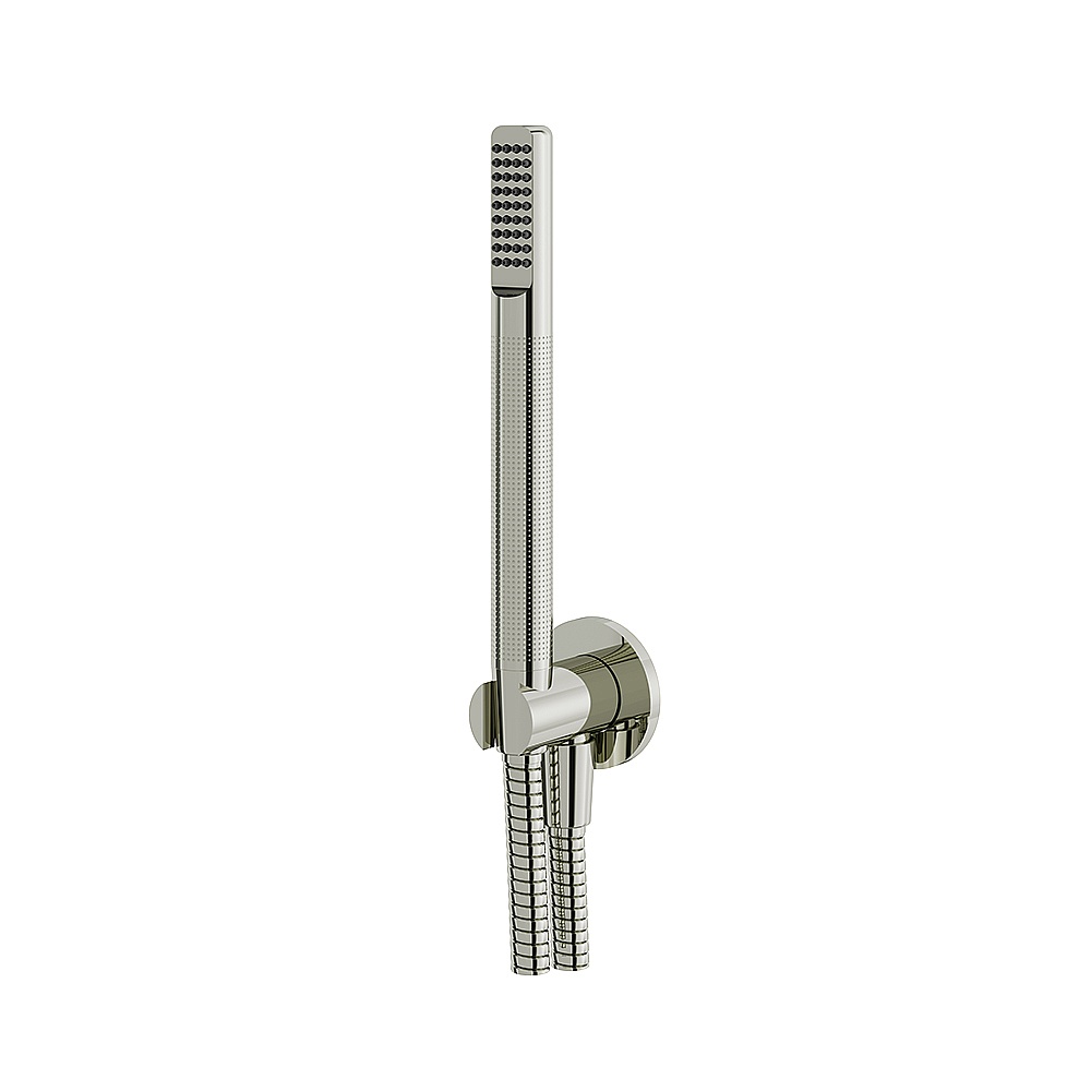 Aquabrass ABSCHSS364PN Round Handshower Set with Tubular Shower - Polished Nickel