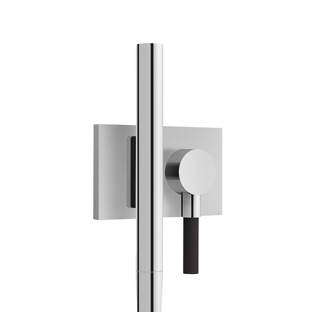 Aquabrass ABSCHSS376PC Magnetic Handshower Set with Square Flange - Polished Chrome