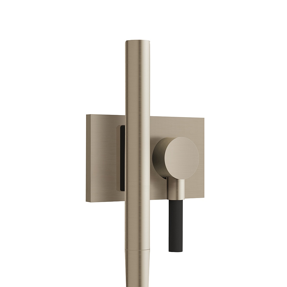 Aquabrass ABSCHSS376BN Magnetic Handshower Set with Square Flange - Brushed Nickel