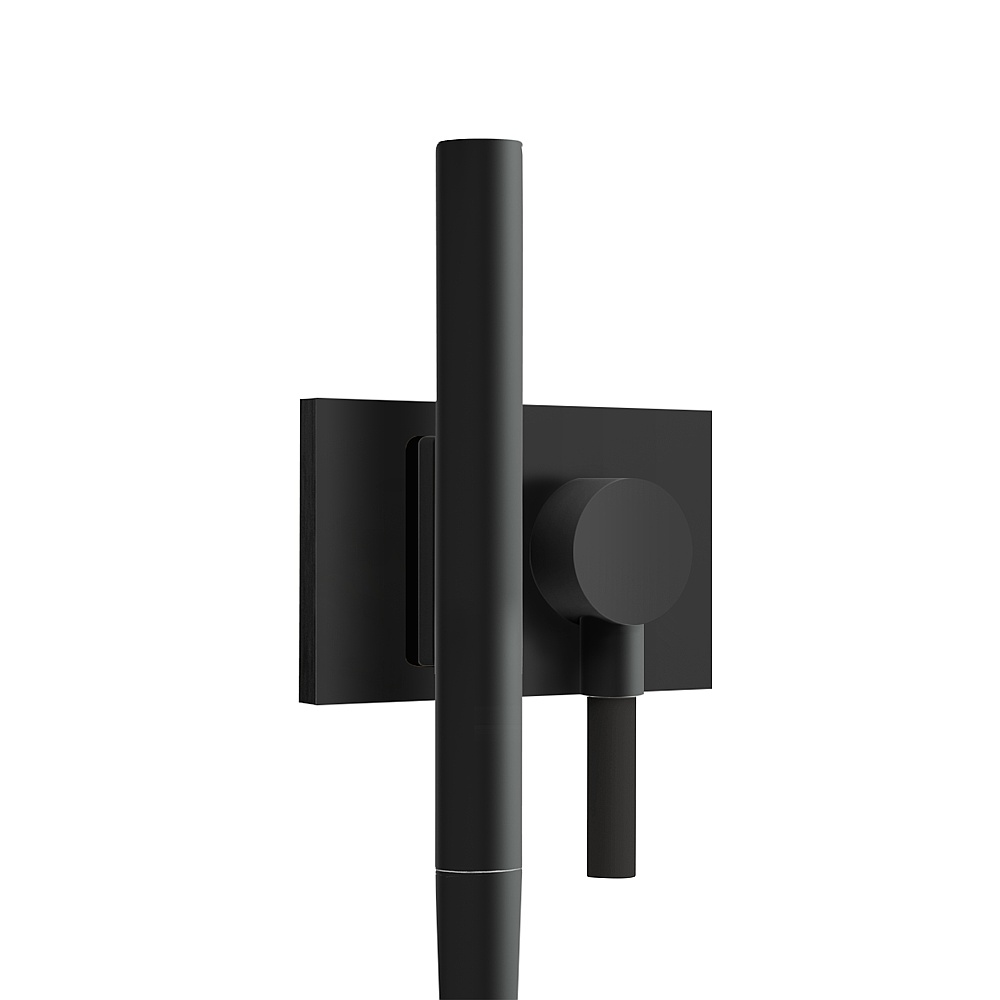 Aquabrass ABSCHSS376BK Magnetic Handshower Set with Square Flange - Black