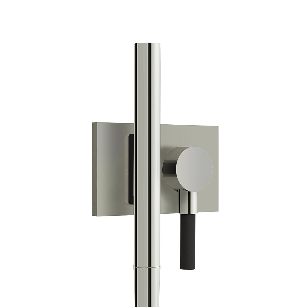 Aquabrass ABSCHSS376PN Magnetic Handshower Set with Square Flange - Polished Nickel