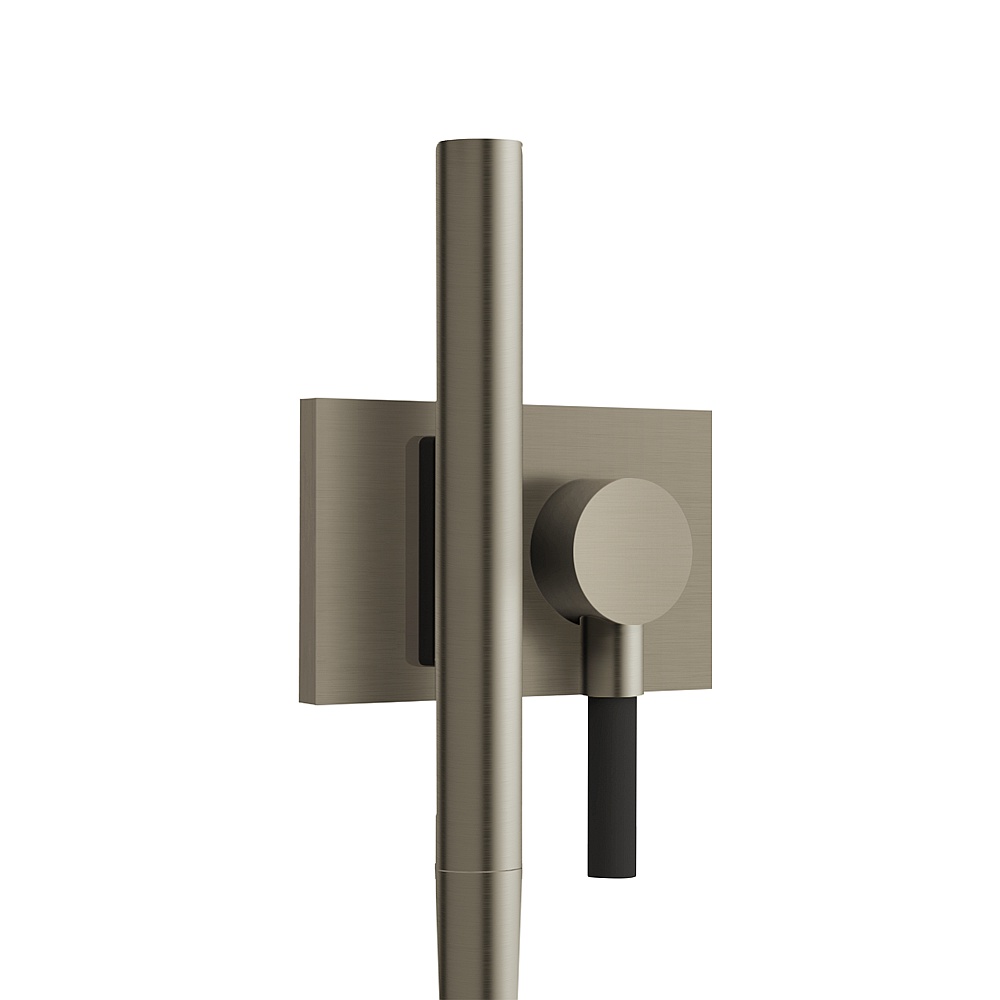 Aquabrass ABSCHSS376BBC Magnetic Handshower Set with Square Flange - Brushed Black Chrome