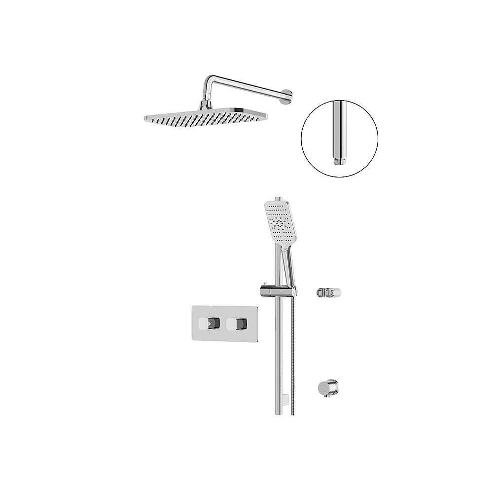 Aquabrass ABSZINABOX01PC Inabox Shower Faucet 2-Way Shared - Polished Chrome