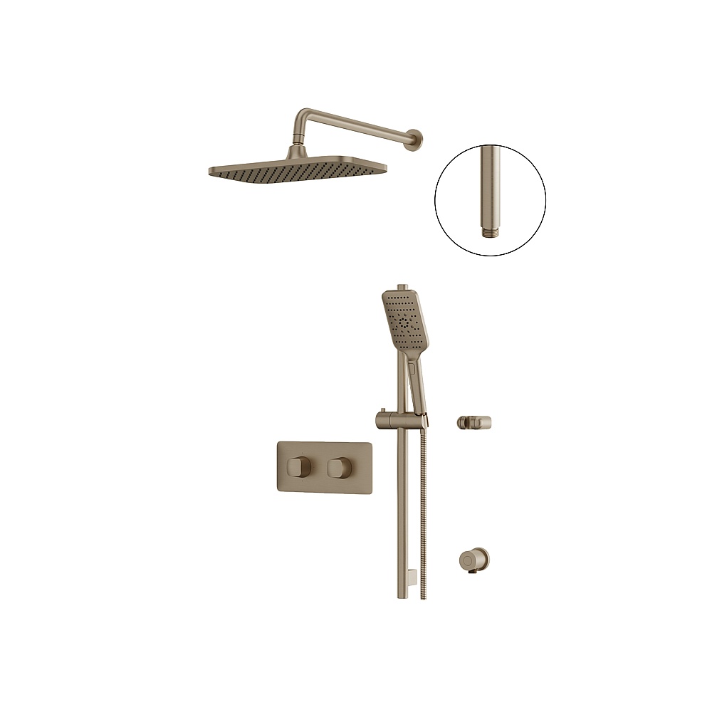 Aquabrass ABSZINABOX01GBN Inabox Shower Faucet 2-Way Non Shared - Brushed Nickel