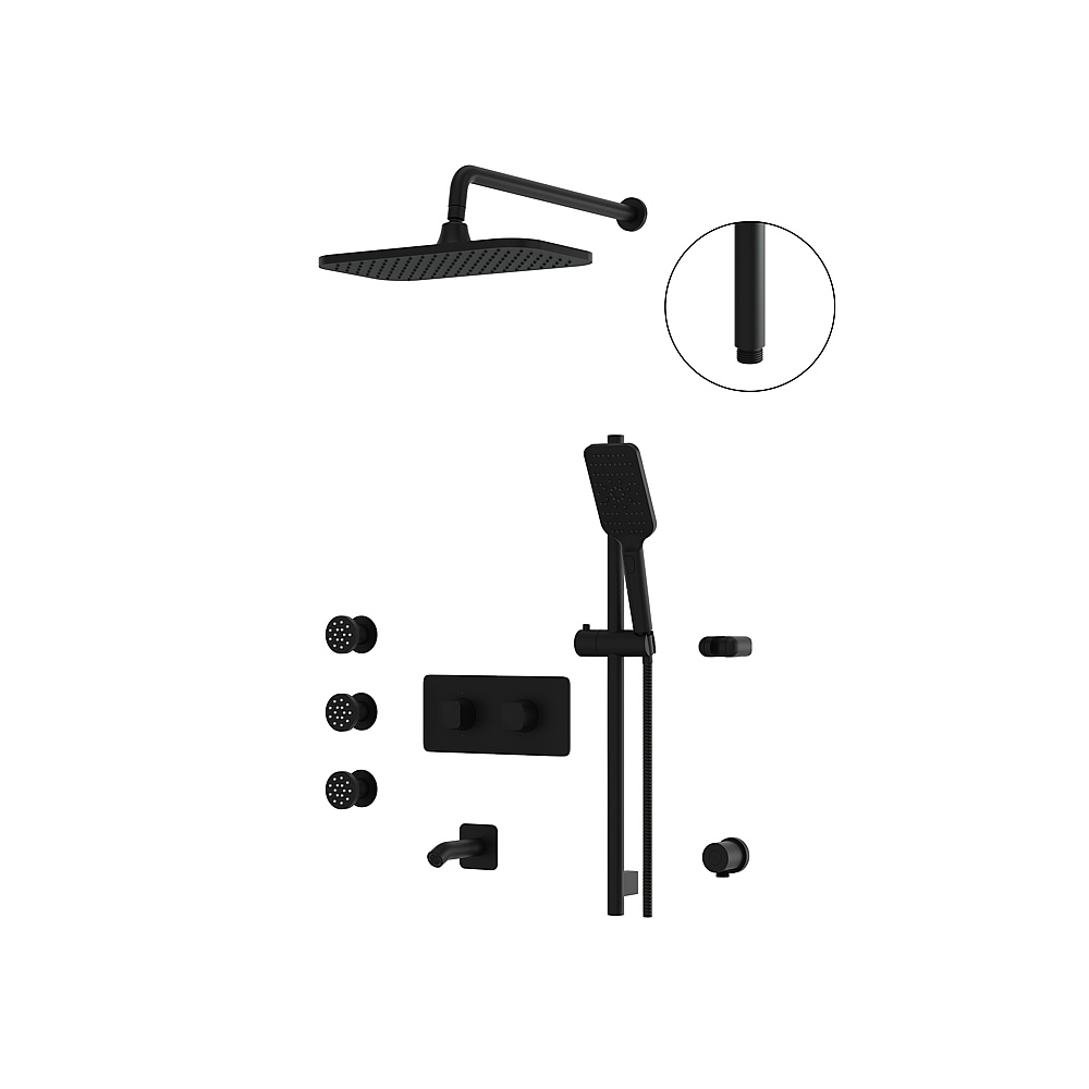 Aquabrass ABSZINABOX03GEBK Inabox Shower Faucet 3-Way Non Shared - Electro Black