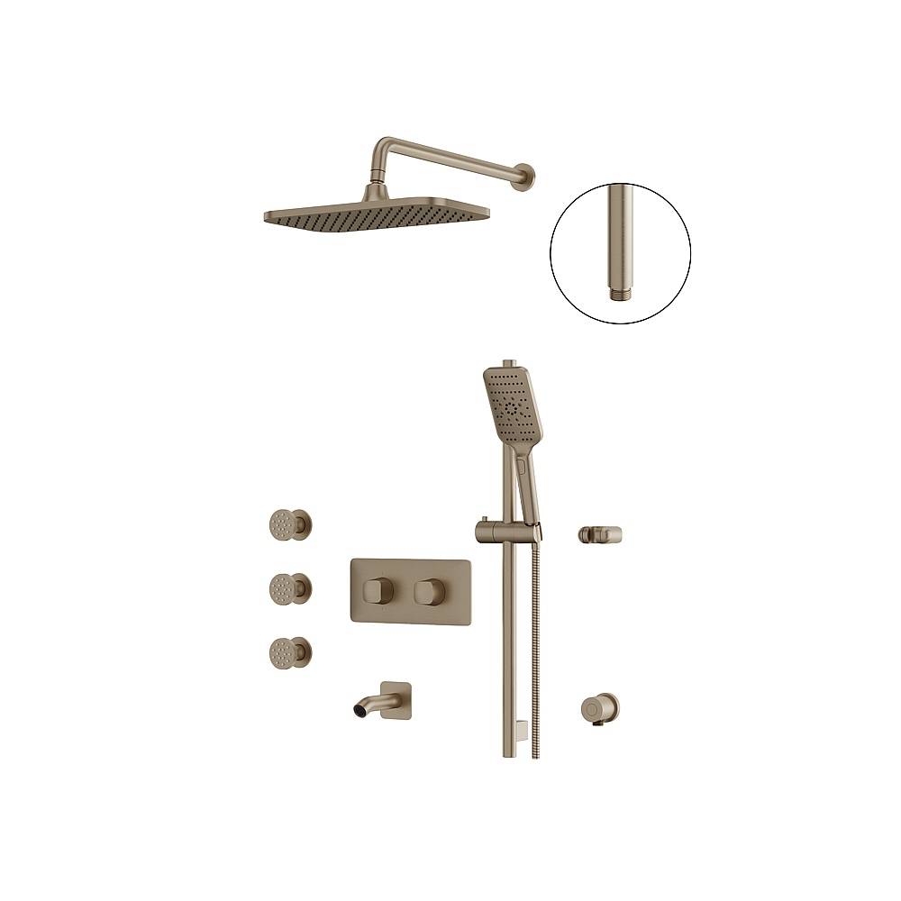 Aquabrass ABSZINABOX03GBN Inabox Shower Faucet 3-Way Non Shared - Brushed Nickel