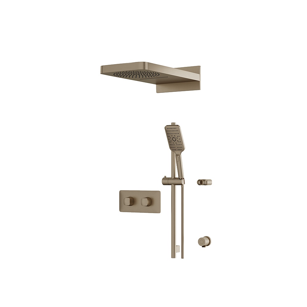 Aquabrass ABSZINABOX04BN Inabox Shower Faucet 3-Way Shared - Brushed Nickel